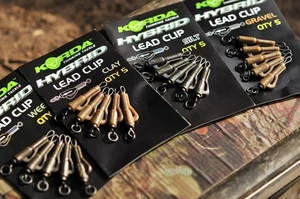 Korda závěsky Hybrid Lead Clips Clay 5ks