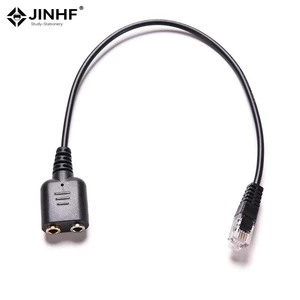 3.5mm Audio Jack Female To RJ9 Male Plug Adapter Convertor Cable PC MIC Headset Connect Telephone Cable Dual 25cm