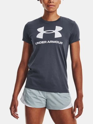 Under Armour UA W Sportstyle Logo SS Triko Šedá