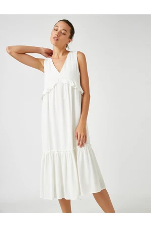 Koton Both Dress - White - Ruffle