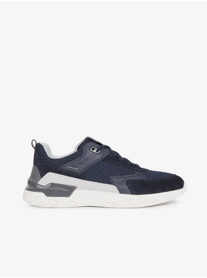 Dark Blue Men's Suede Sneakers Geox Grecale - Men