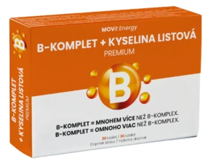 MOVIT ENERGY B-Komplet + Kyselina listová PREMIUM 30 tablet