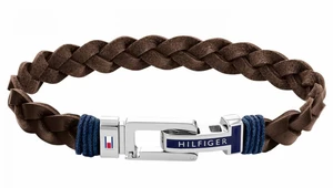 Tommy Hilfiger Luxusní kožený náramek s ocelovou sponou 2790309