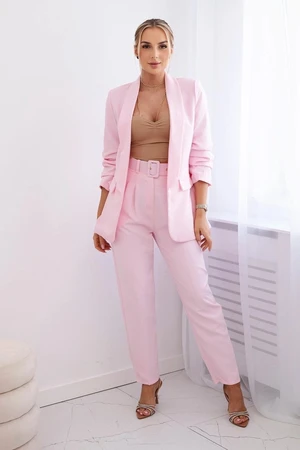 Elegant jacket and trouser set candy pink