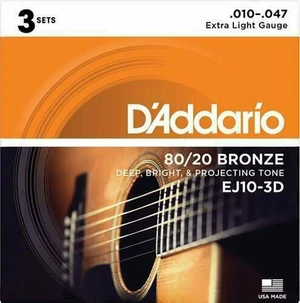 D'Addario EJ10-3D Corde Chitarra Acustica