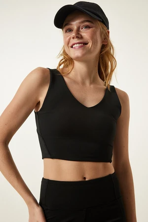 Happiness İstanbul Black Strappy Shaper Sports Bra