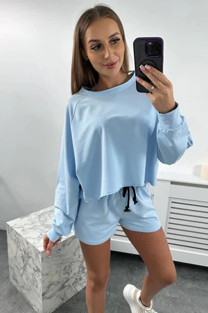 Set of blouse + shorts blue