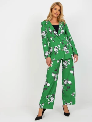 Green elegant blazer with roses from a suit