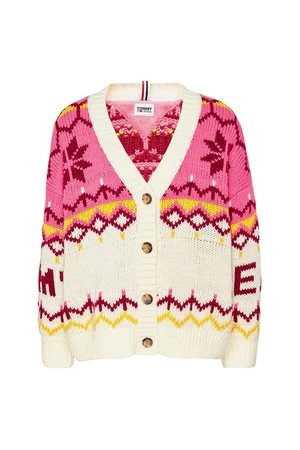 Tommy Jeans Sveter - TJW FAIRISLE CARDIGAN farebný