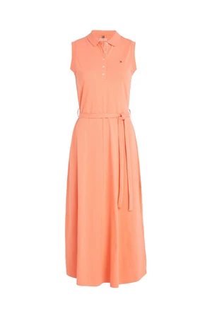 Tommy Hilfiger Dress - FIT &amp; FLARE MIDI POLO DRESS NS orange