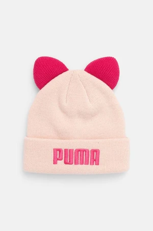 Detská čiapka Puma Animal Beanie ružová farba biela, 255500