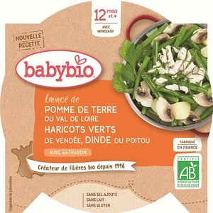 BABYBIO menu zemiaky a fazuľky s Morčacie plátky 230 g