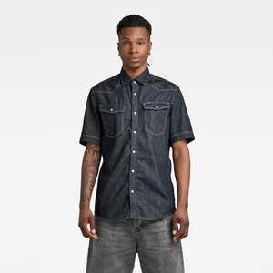 G-STAR Košeľa - 3301 slim shirt ss modrá