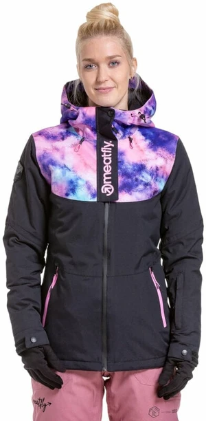 Meatfly Kirsten Womens SNB and Ski Jacket Peach Aquarel/Black S Giacca da sci