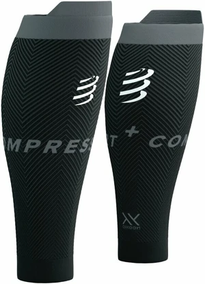 Compressport R2 Oxygen Black/Steel Grey T1 Couvre-mollets pour les coureurs