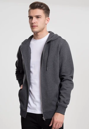 Basic Zipper Hoody Charcoal