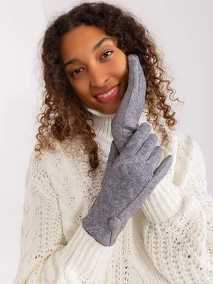 Dark grey knitted women's gloves