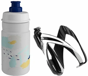 Elite Cycling CEO  Bottle Cage + Jet Bottle Kit Black Glossy/Clear Blue 350 ml Bouteille de vélo