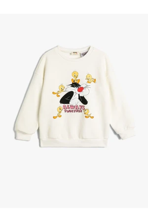 Koton Sweatshirt Looney Tunes Printed Licensed Long Sleeve Crew Neck Ribbed