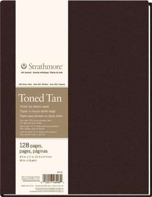 Strathmore Serie 400 Toned Tan Hardbound Book Album per schizzi 28 x 22 cm 118 g