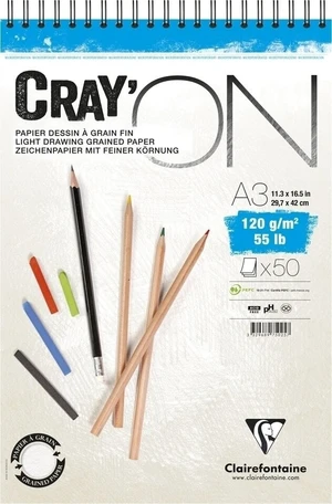 Clairefontaine Cray'On Wirebound Pad Bloc de dibujo A3 120 g