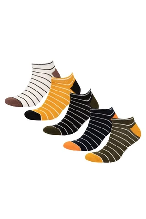 DEFACTO Men's 5-Pack Cotton Ankle Socks