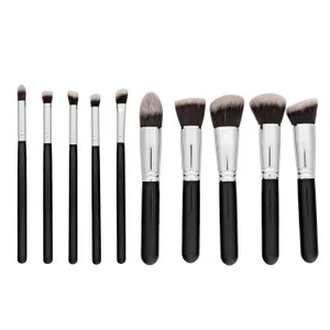 MIMO Makeup Brush Set Kabuki Black 10 Pcs sada štětců