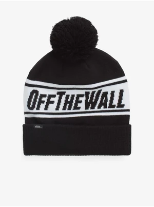 White and Black Men's Patterned Winter Cap with Pompom VANS - Men