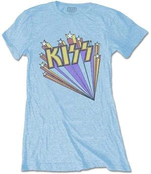 Kiss Camiseta de manga corta Stars Womens Light Blue S