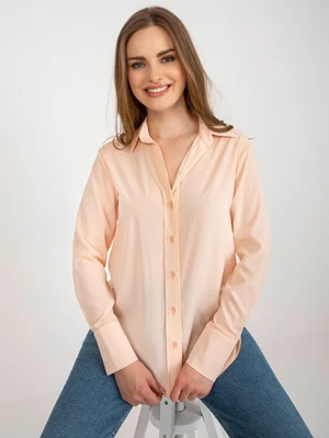 Peach women's classic shirt with collar