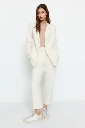 Trendyol Cream Blazer Jacket-Pants Woven Two Piece Set