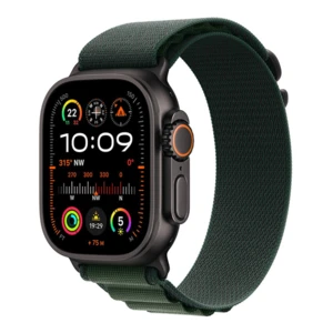 Apple Watch Ultra 2 GPS + Cellular 49mm Black Titanium / Dark Green Alpine Loop - L