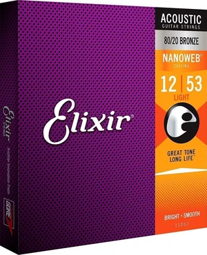 Elixir 11052 Nanoweb 12-53 Struny pro akustickou kytaru