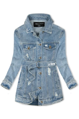 Jeansjacke mit Gürtel