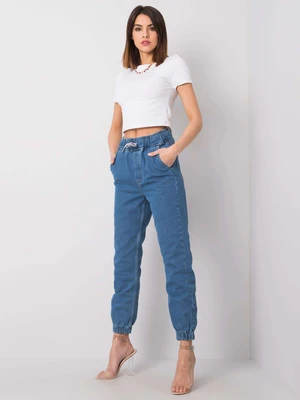 Blue jeans with high waist by Harita RUE PARIS