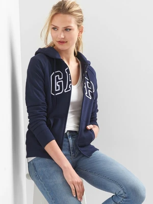 GAP Zip Logo Mikina Modrá