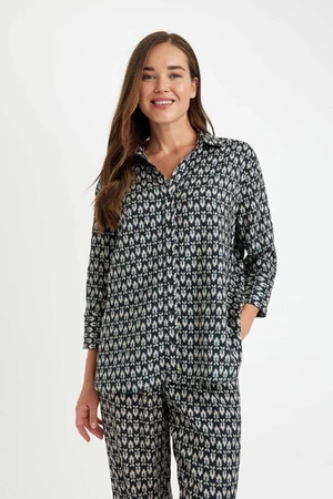 DEFACTO Regular Fit Patterned Long Sleeve Shirt