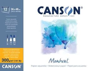 Canson Pad Montval Cold Pressed 48 x 36 cm 300 g Natural White Carnet de croquis