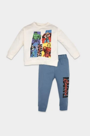 DEFACTO Baby Boy Marvel Sweatshirt Tracksuit Bottom 2-Piece Set