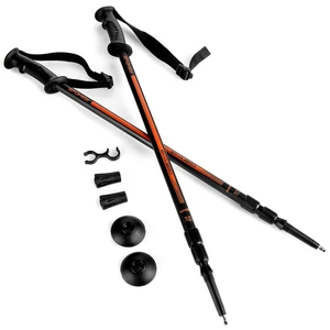 Spokey EKVILIBRO Trekking poles, 3-piece, clear-orange