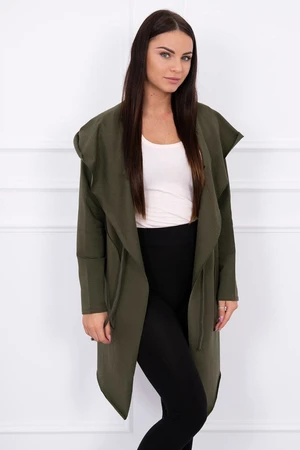 Cape with loose khaki hood