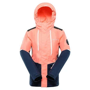 Children's ski jacket with ptx membrane ALPINE PRO ZARIBO neon salmon