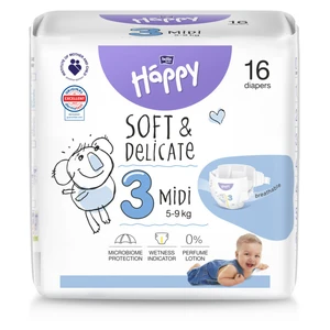 BELLA HAPPY Baby midi 5 - 9 kg 16 kusů