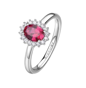 Brosway Elegantný strieborný prsteň Fancy Passion Ruby FPR75 54 mm