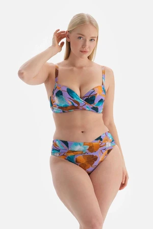 Dagi Lilac - olajzöld fűzős szűk bikini felső