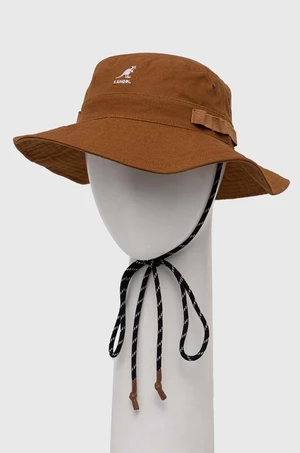 Bavlněná čepice Kangol hnědá barva