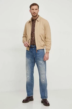 Bavlněná bunda Pepe Jeans VACHEL béžová barva, PM402873