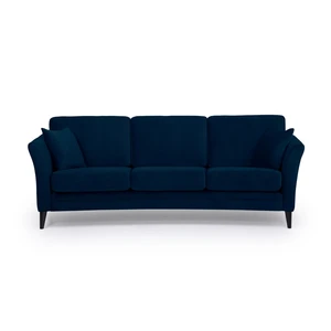 Ciemnoniebieska aksamitna sofa Scandic Eden, 237 cm