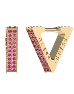 Guess Pozlacené trojúhelníkové náušnice Crazy Earrings JUBE03306JWYGFCT/U