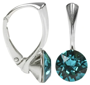 Levien Půvabné stříbrné náušnice Xirius Blue Zircon